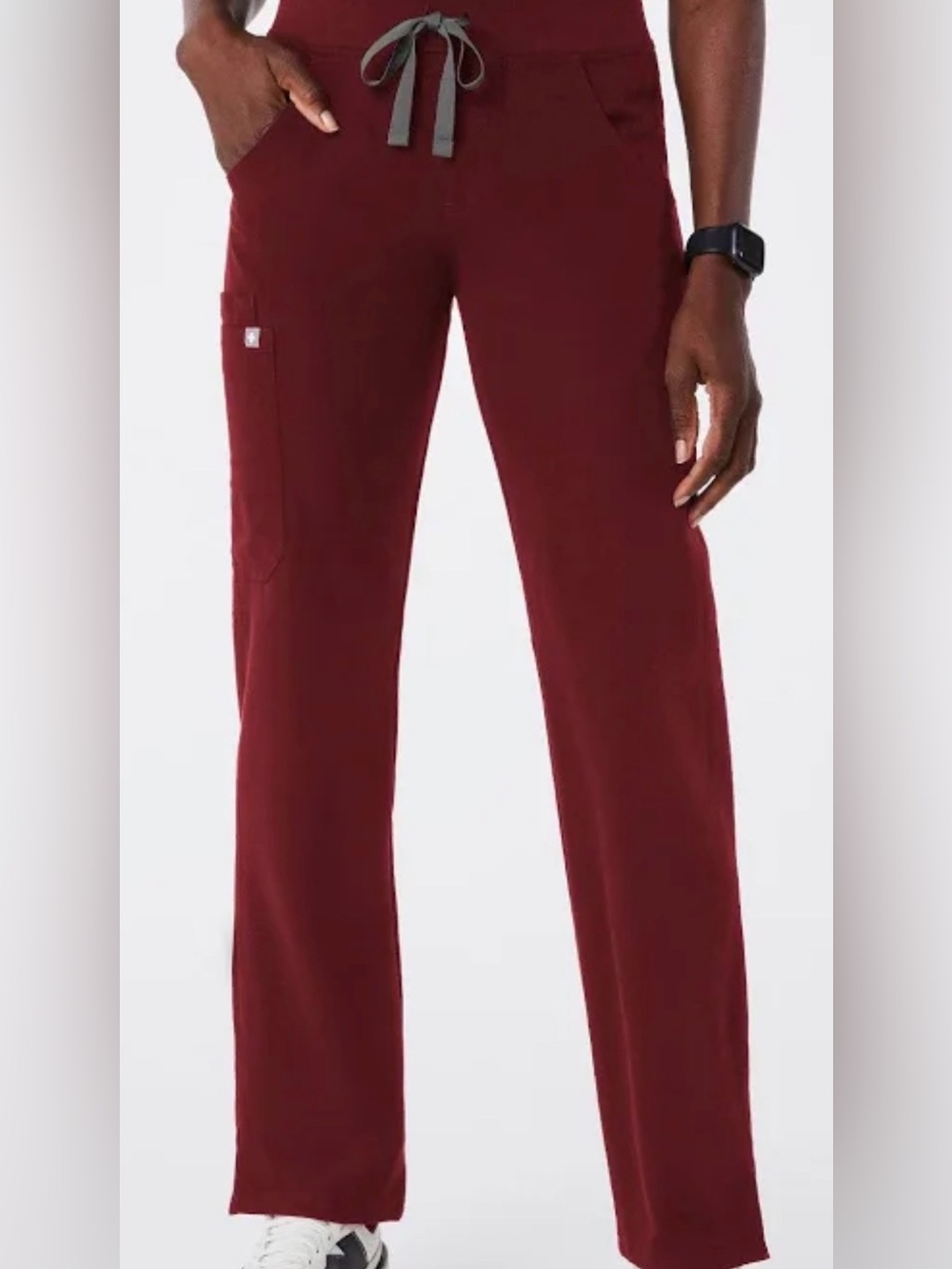 Kade cargo Burgundy Straight-Leg Scrub Pants